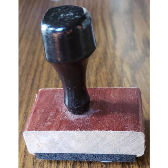 Spring Teddy Bear With Flowers Inky Dinks Black Wood Handled Ink Stamp - Picture 6 of 8